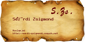 Sárdi Zsigmond névjegykártya